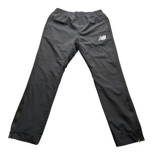 New Balance Track Pants Men's M Black Fleece Lined Athletic Zipper Hem NB